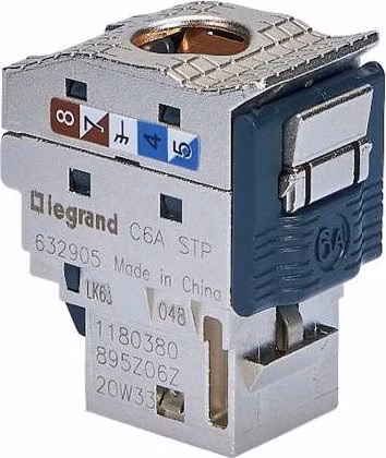 Legrand LINKEO-C Keystone Cat5e, tieneny STP, samorezný TOOLESS, strieborný, pack 24ks