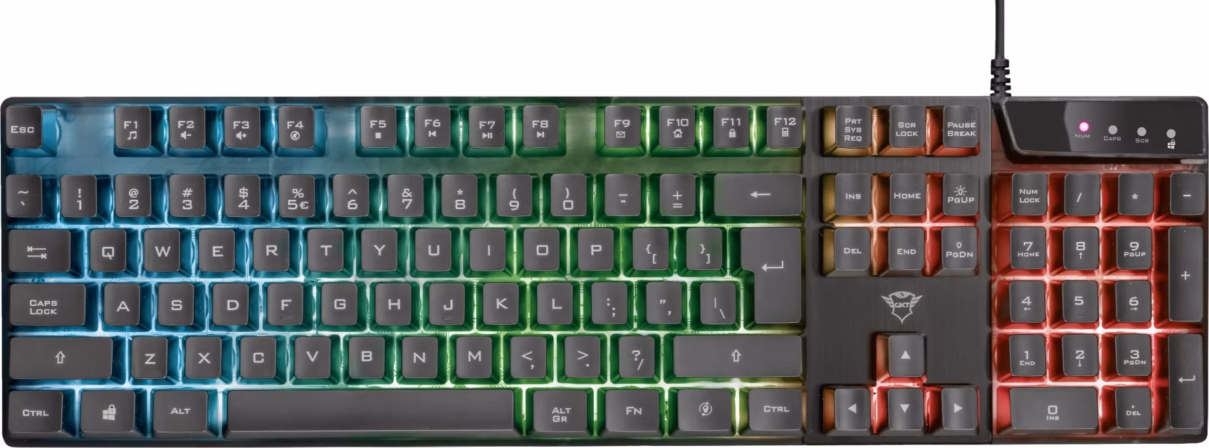 TRUST herní klávesnice GXT 835 Azor Illuminated Gaming Keyboard CZ/SK