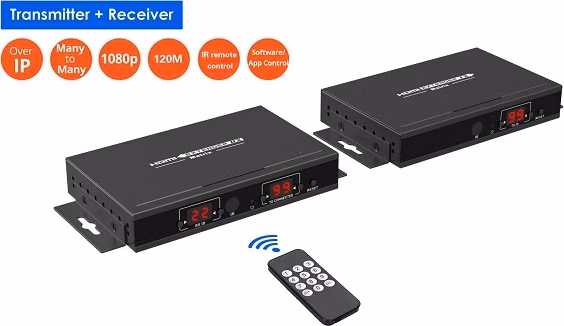 PremiumCord HDMI 1080p matrix over IP extender na 120m přes LAN