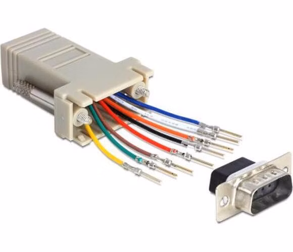 Delock Adapter Sub-D 9 Pin male > RJ45 female assembly kit