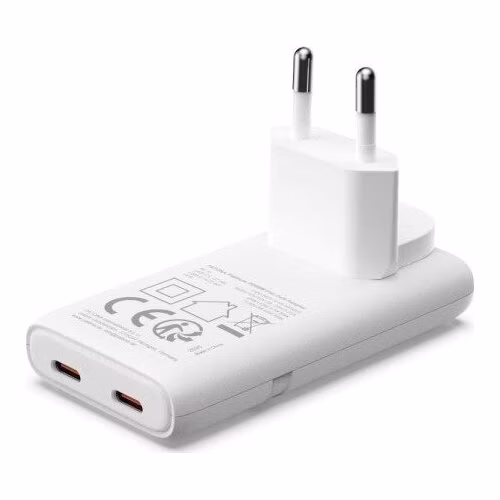 PATONA nabíječka Slim/ 2x USB-C/ 100-240V/ PD65W- GaN PD3.0/QC3.0/ bílá