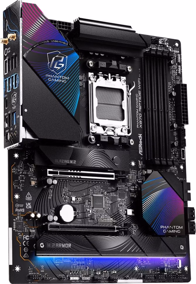 ASRock X870 Riptide WiFi / AMD X870 / AM5 / 4x DDR5 DIMM / 3x M.2 / HDMI / USB-C / WiFi / ATX