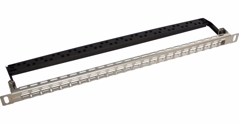 Solarix Univerzálny modulárny nemontovaný patch panel 24 portov z nehrdzavejúcej ocele 0,5U SX24HDM-0-STP-SL-UNI