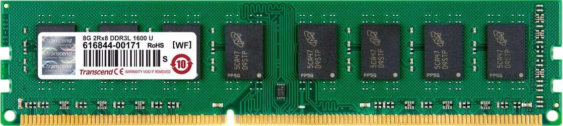 Transcend paměť 8GB DDR3L-1600 U-DIMM 2Rx8 CL11, tray