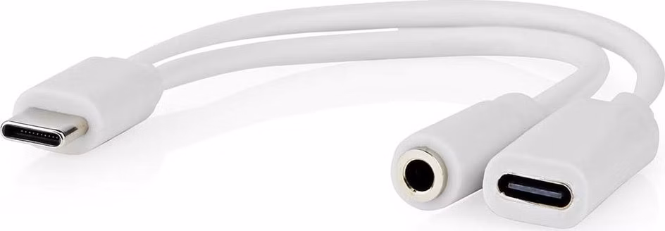 Nedis CCGB64922WT01 - USB-C Adaptér| | USB-C™ Zástrčka | USB-C™ Zásuvka / 3,5 mm Zásuvka | 0.10 m | Kulatý | Poniklované