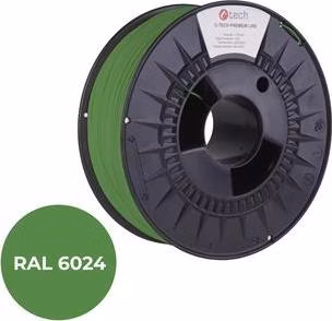 C-TECH tisková struna PREMIUM LINE ( filament ) , PETG, dopravní zelená, RAL6024, 1,75mm, 1kg