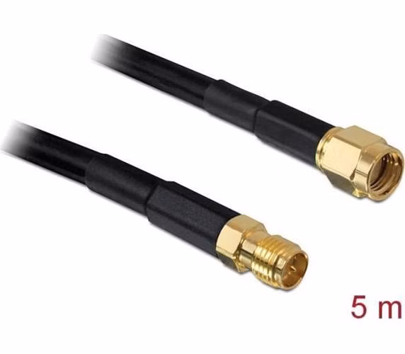 Delock Prodlužovací kabel antény RP-SMA, CFD/RF200, 5 m, nízkoztrátový