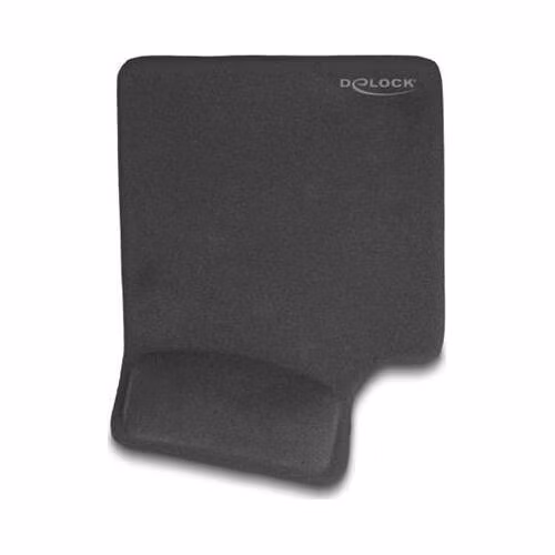 Delock Ergonomická podložka pod myš s gelovou podložkou zápěstí, pro leváky, černá