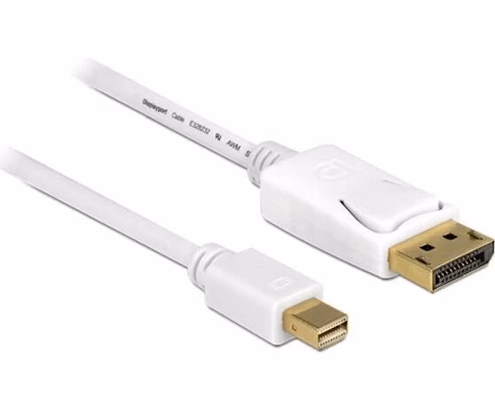 Delock kabel mini Displayport samec > Displayport samec 3 m, bílý