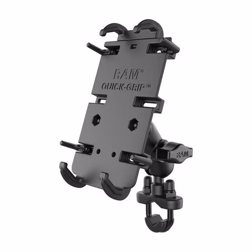UNPKD RAM QUICK-GRIP XL PHONE HOLDER FOR LARGER DEVICES WITH SHORT ARM AND U-BOLT