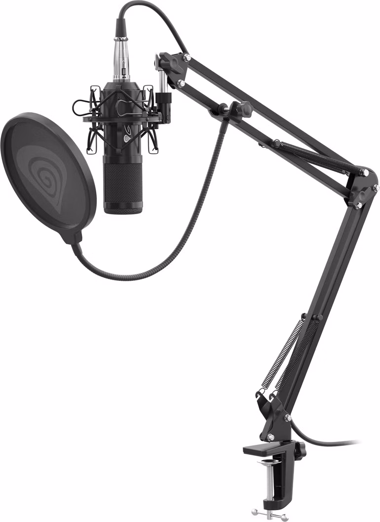 Streamovací mikrofón Genesis Radium 300, XLR, kardioidná polarizácia, ohybné rameno, pop-filter