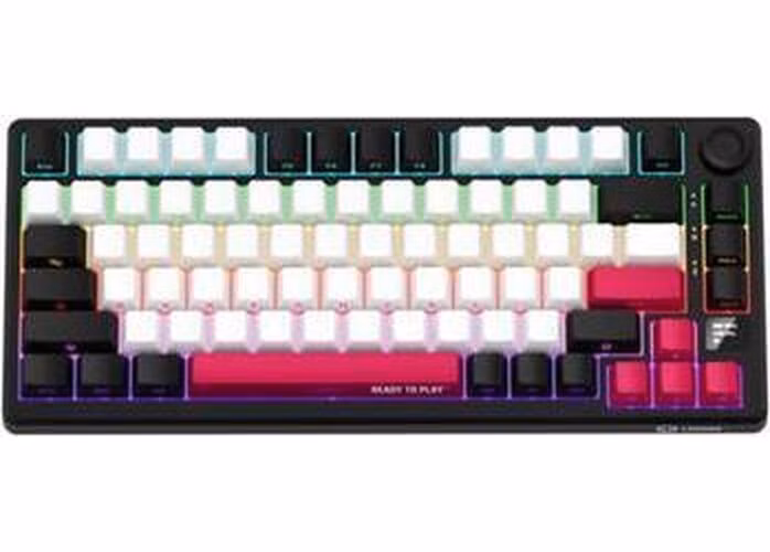 Lorgar KBP7075, Pro bezdrôtová mechanická herná klávesnica, Wireless 2.4 GHz/ BT 5.0, 75% veľk., Displ.,US layout, čiern