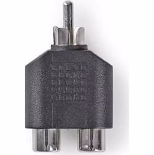 Nedis CAGB24940BK - Adaptér pro Subwoofer | RCA Zástrčka - 2x RCA Zásuvka | Černá barva