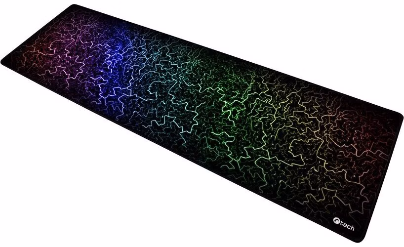 Herní podložka pod myš C-TECH ANTHEA ARC XL, barevná, pro gaming, 900x270x4mm, obšité okraje