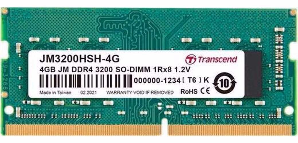 Transcend paměť 4GB (JetRam) SODIMM DDR4 3200 1Rx8 CL22