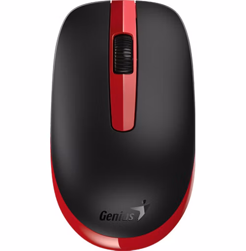 Genius NX-7007 II/Kancelářská/Optická/1 200 DPI/Bezdrátová USB/Černá-červená
