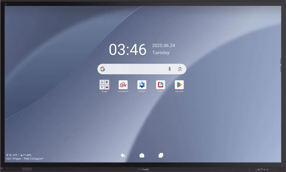 ViewSonic Flat Touch Display IFP8663-2C/86"  4K UHD,50 multi-point PCAP,9H,450nits, 32G RAM/128G,HDMI,DP,USB,RJ45, RS232