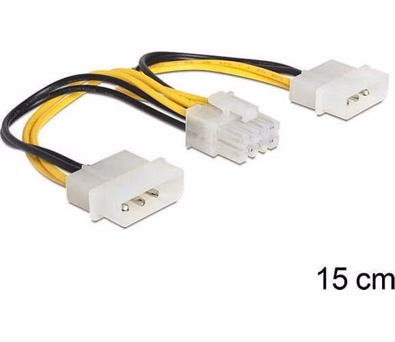 Delock napájecí kabel 8 Pin EPS > 2 x 4 Pin molex