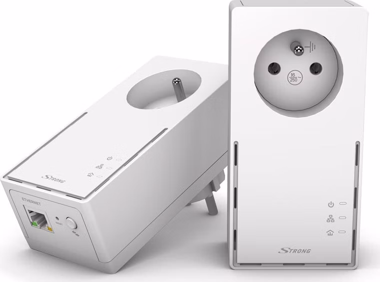 STRONG sada 2 adaptérů Powerline 1000 DUO FR/ 1000 Mbit/s/ 1x LAN/ bílý