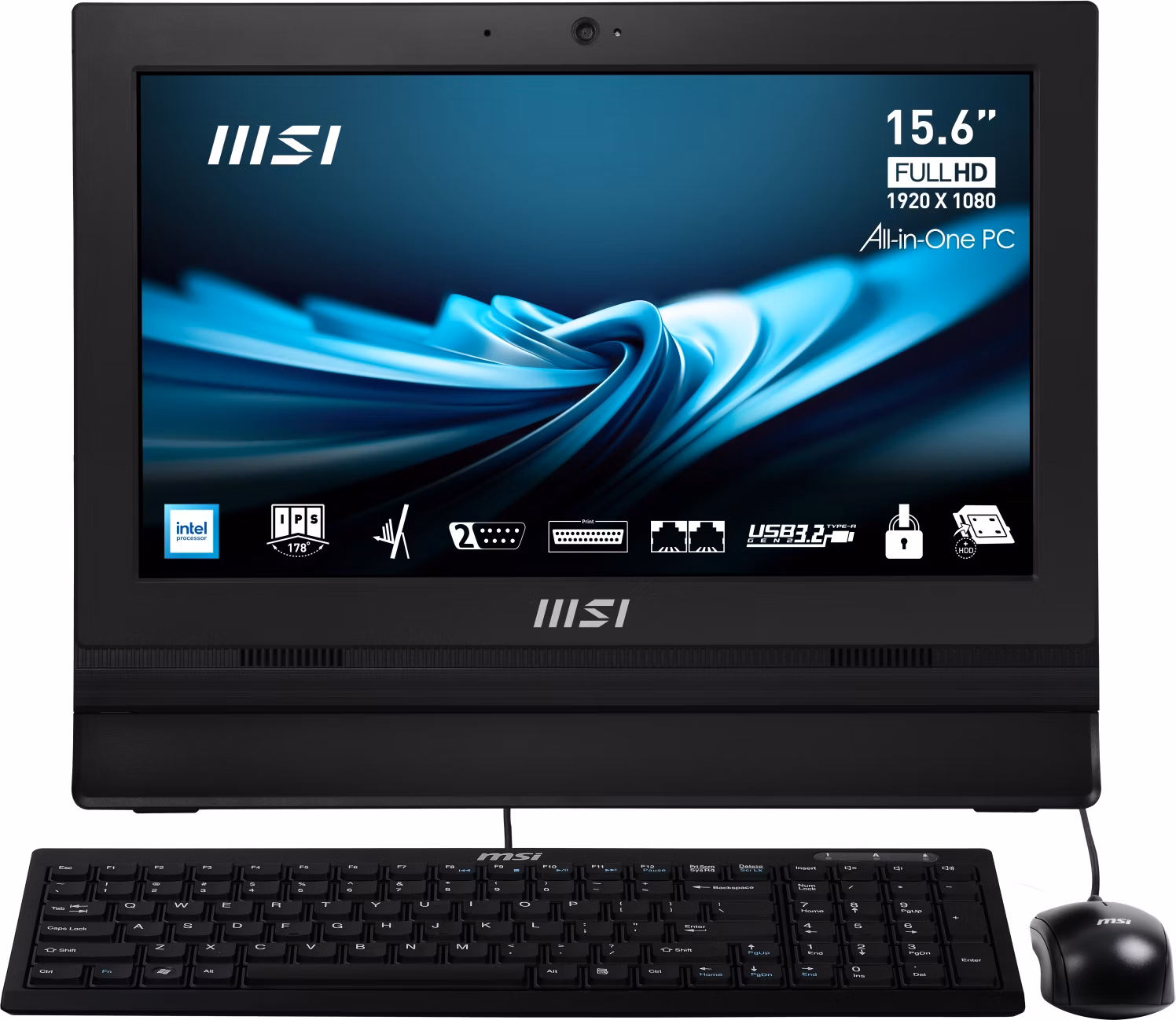 MSI PC AIO PRO AP162T ADL-04SCZ, Intel N100,15,6" FHD touch,4GB,128GB M.2 SSD,W11 Pro,Black