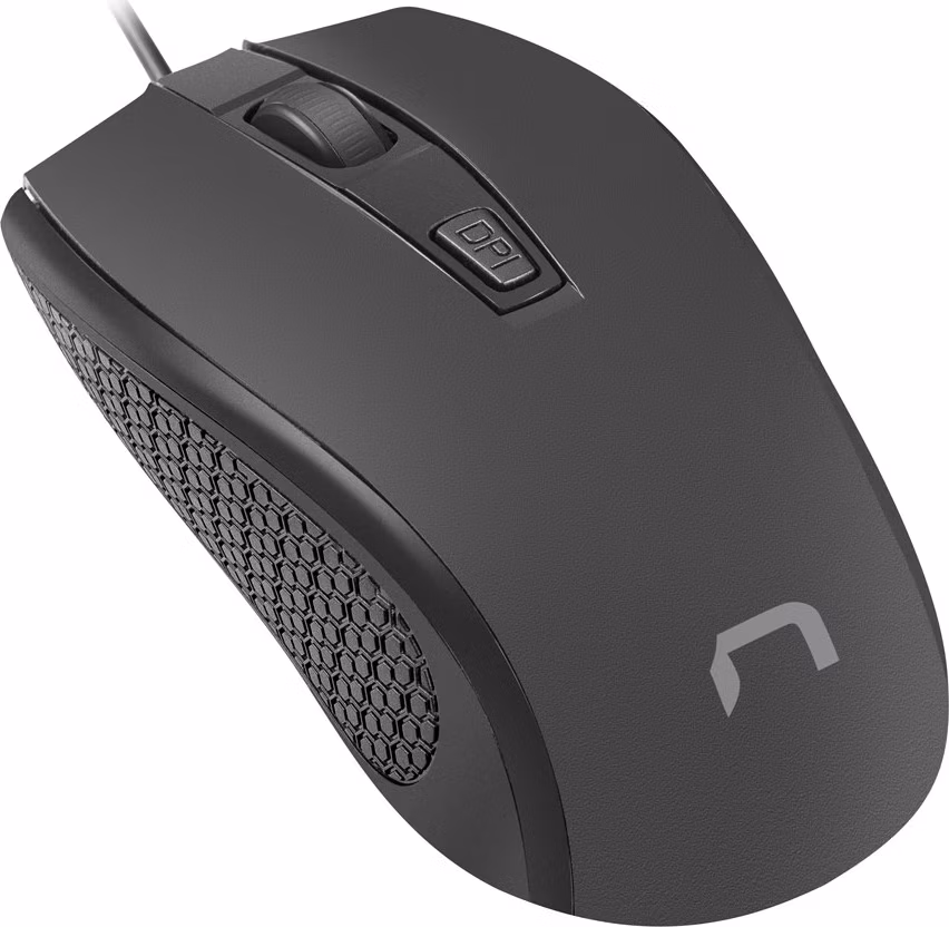 Natec optická myš HOOPOE 2/1600 DPI/Kancelárska/Optická/1 600 DPI/Drôtová USB/Čierna