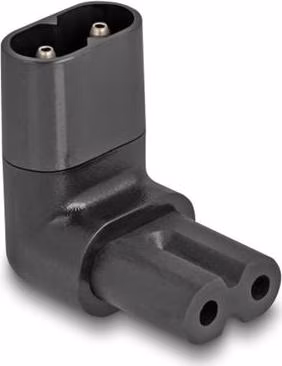 Delock Napájecí adaptér IEC 60320 – z C8 na C7, zástrčka / zásuvka, 2,5 A, 90°, pravoúhlý