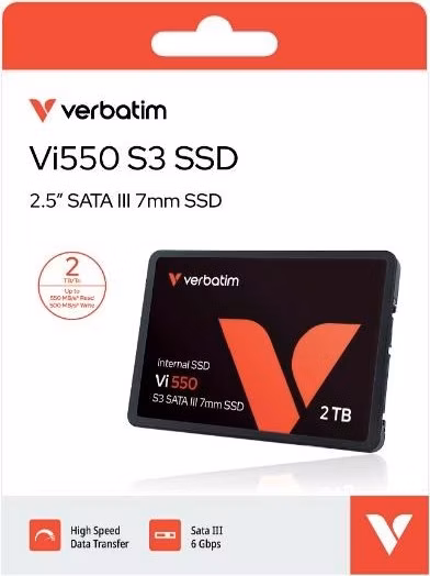 VERBATIM SSD Vi550 S3 2TB SATA III, 2.5” W 550/ R 500 MB/s