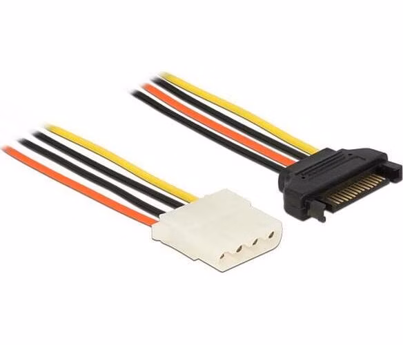 Delock Power Cable SATA 15 pin male > 4 pin female 100 cm
