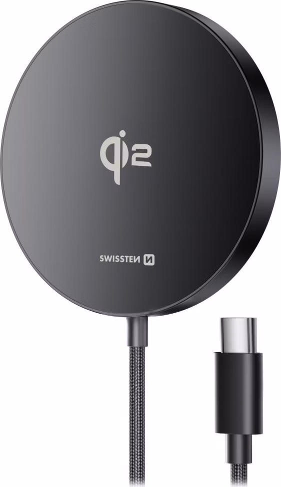 SWISSTEN BEZDRÁTOVÁ NABÍJEČKA MagPuck Qi2 1.5 M (kompatibilní s MagSafe)