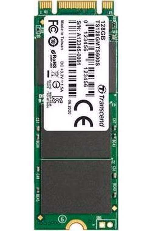 TRANSCEND MTS600S 128GB SSD disk M.2 2260, SATA III 6Gb/s (MLC), 530MB/s R, 200MB/s W, retail packing