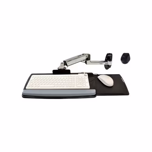 ERGOTRON KEYBOARD ARM,WITH 9" EXTENSION,WALL MOUNT,Polished Aluminum - nástěnný držák pro klávesnici a myš, silver