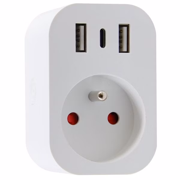IMMAX NEO SMART chytrá vnitřní zásuvka s kolíkem (typ E)/ 16A/ 2x USB/ 1x USB-C/ Zigbee/ LIDL/ TUYA