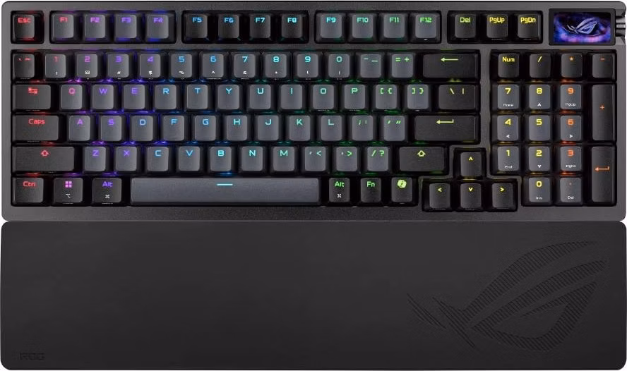 ASUS klávesnice ROG Azoth 96 HE, Mechanická, Bezdrátová, BT, RF 2.4GHz, CZ/SK, černá