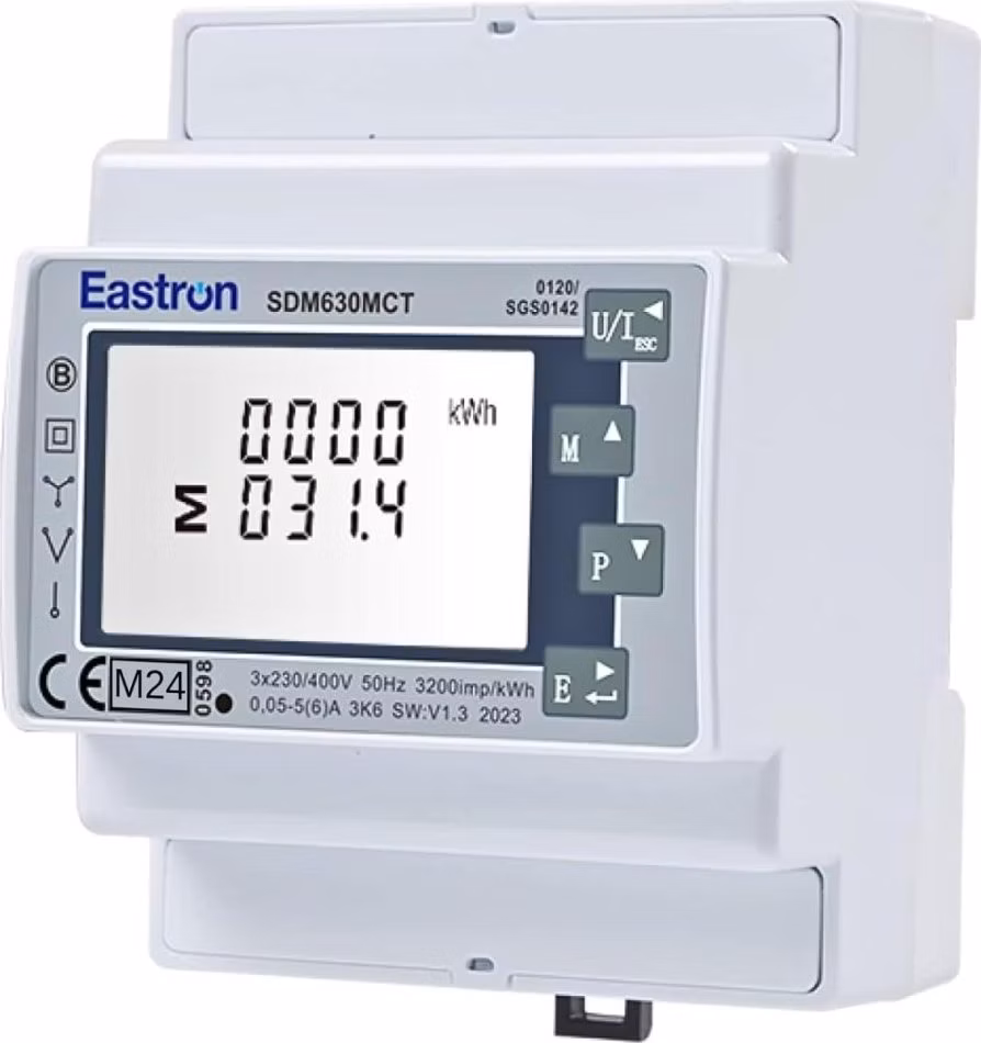 Eastron SDM630MCT-MBUS MID, 1/5A vstup Mbus, třífázový, pulsní výstupy