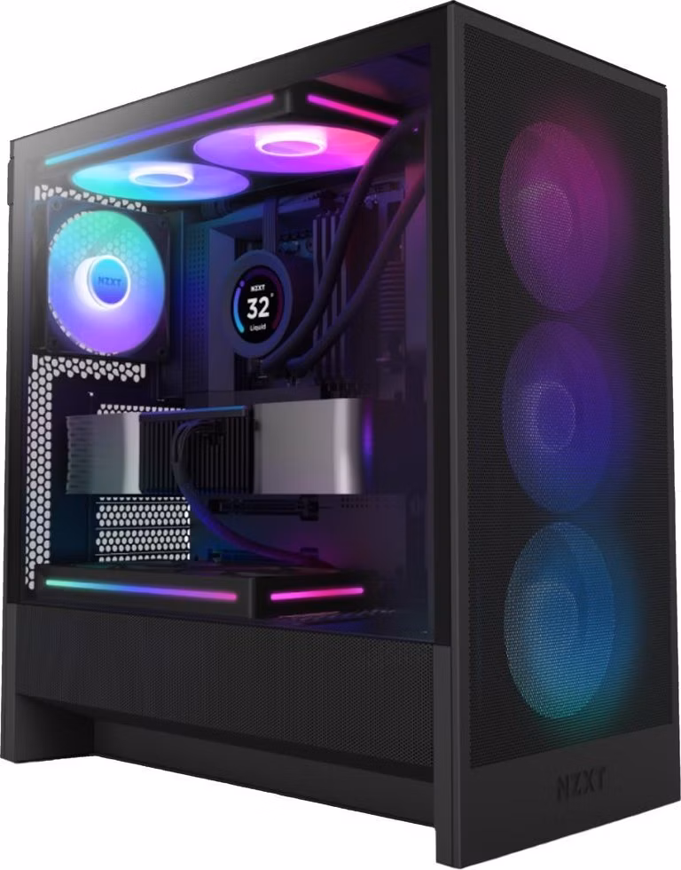 POŠKOZENÝ OBAL - NZXT skříň H5 Flow RGB edition / 1x360 mm RGB core fan / 1x120mm / USB 3.0 / USB-C 3.1 / průhledná bočnice / ...