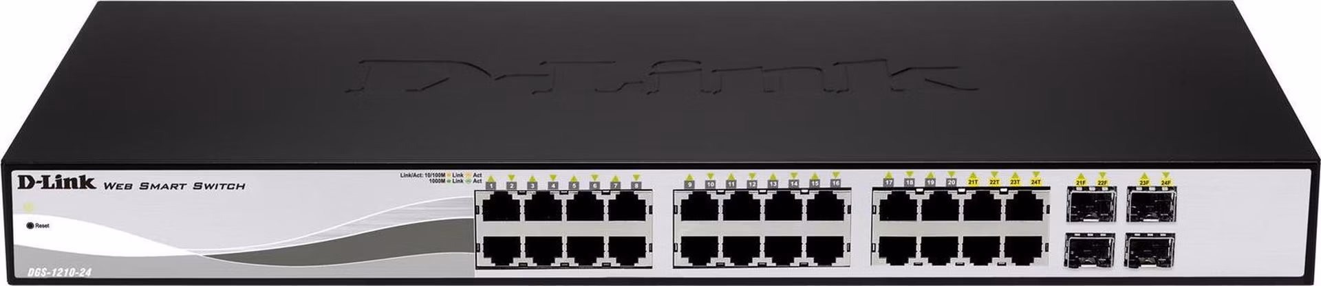 D-Link DGS-1210-24P Smart PoE switch, 24x GbE PoE+, 4x RJ45/SFP, PoE 193W