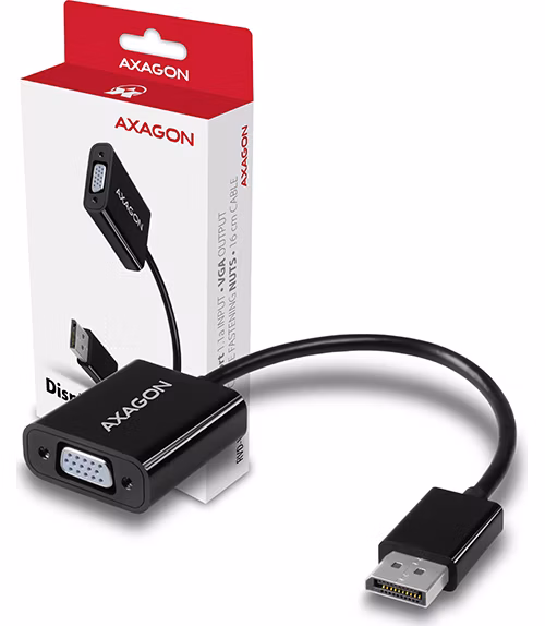 AXAGON RVD-VGN, DisplayPort -> VGA AKTIVNÍ redukce / adaptér, FullHD, 1920*1200