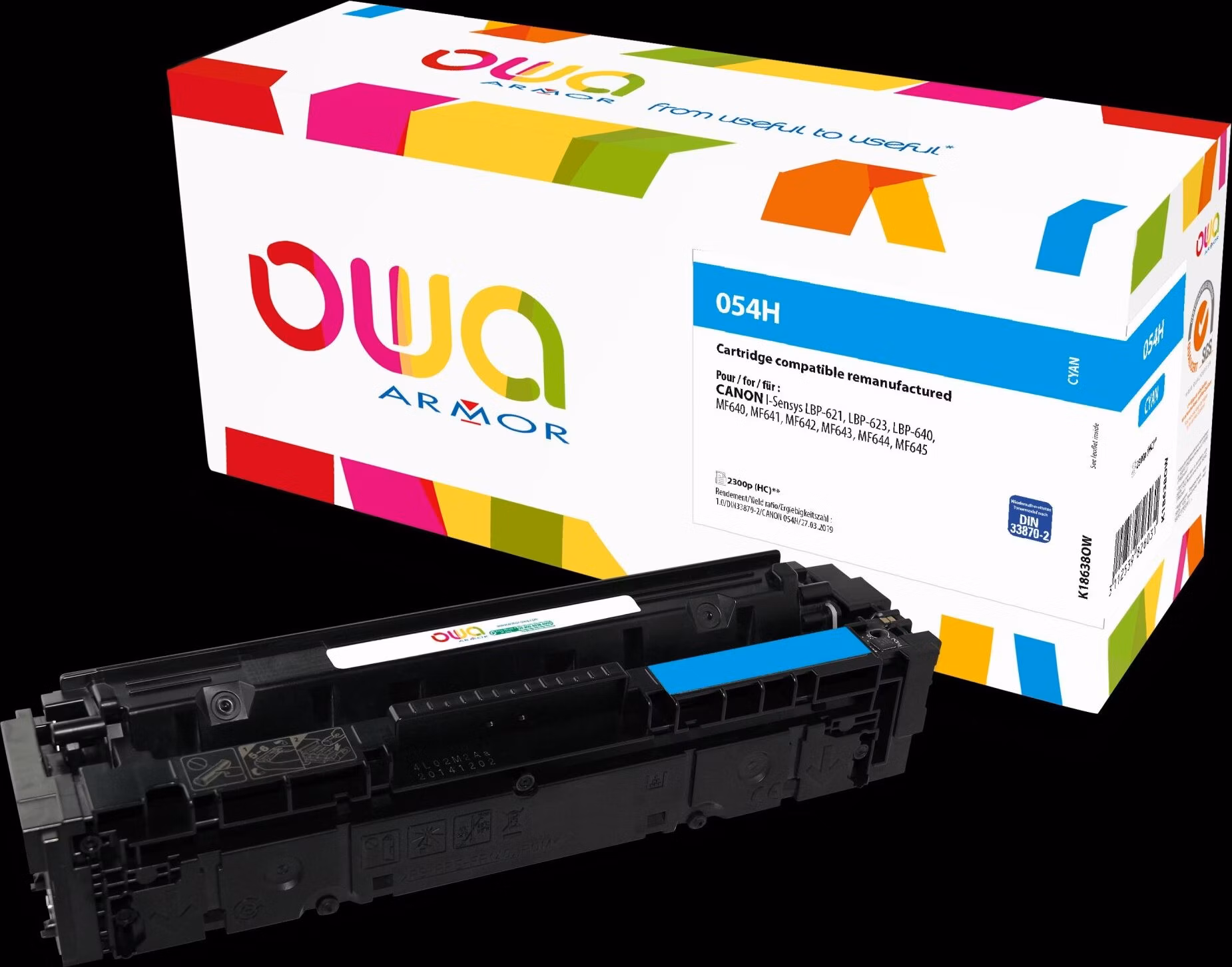 OWA Armor toner pre CANON LBP 621Cw, 623Cdw, MF641Cw, 643Cdw, 645Cx,CRG054H C,2300 ks.modrá/kyanová(CRG-054H C)