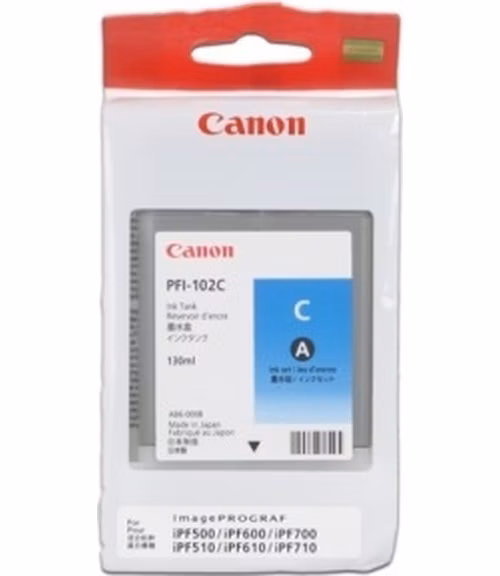 Canon Zásobník inkoustu PFI-102C/ iPF-500/ 6x0/ 7xx/ LP-xxx/ azurový