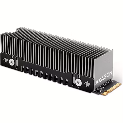 AXAGON CLR-M2XT, hliníkový pasívny chladič pre jedno aj obojstranný M.2 SSD disk, výška 24 mm