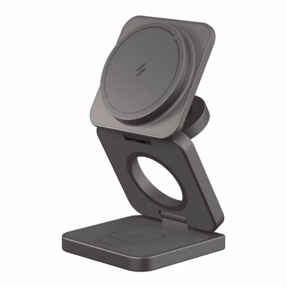 Adam Elements Mag 3 Ultra Qi2 25W 3-in-1 Foldable Charger - Gray