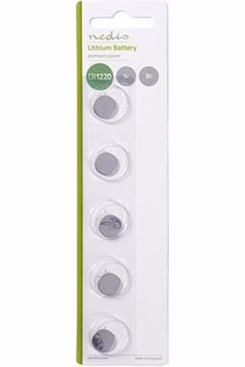Nedis BALCR12205BL - Lithiová Knoflíková Baterie CR1220 | 3 V | 5 kusů | Blistr