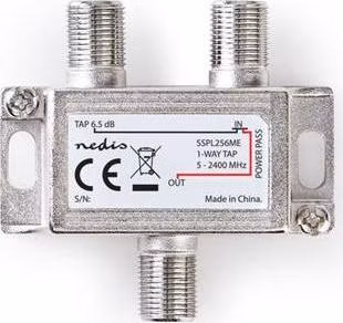 Nedis SSPL256ME - Satelitní Rozbočovač s F-Útlumem | 5–2 400 MHz | 1 Výstup