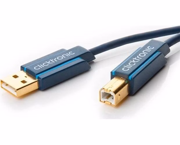 ClickTronic HQ OFC USB2.0 kabel, A-B, zlacené konektory, 3m