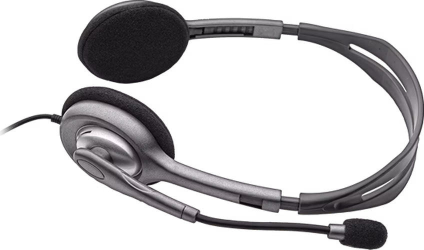 Logitech Headset Stereo H111/ drátová sluchátka + mikrofon/ 3,5 mm jack/ šedá