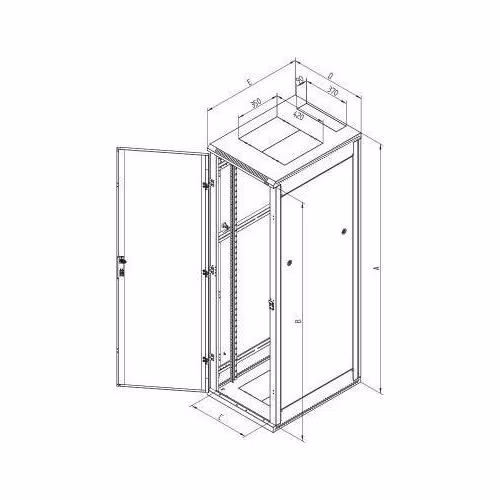 Triton 19" rozvaděč stojanový 18U/600x800, plechové dveře