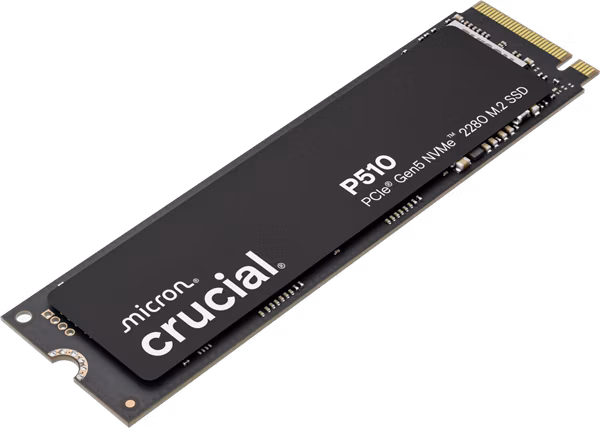 Crucial P510 2TB SSD PCIe Gen5 NVMe M.2 2280, r10000MB/s, w8700MB/s