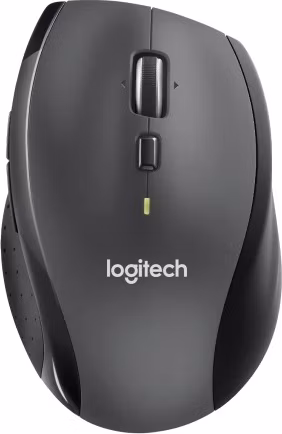 Logitech M705 Marathon/Kancelárska/Optická/Pre pravákov/1 000 DPI/Bezdrôtová USB/Čierna-šedá