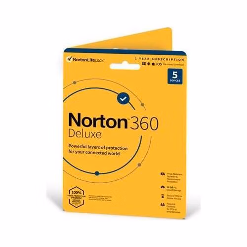 NORTON 360 DELUXE 50GB +VPN 1 uživatel pro 5 zařízení na 1rok