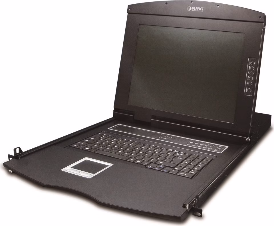 Planet KVM-210-16M, KVM konzole s LCD 17", ovládání 16x PC, PS2/USB, 1U/19" instalace, touchpad
